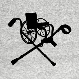 Wheelchair and Cross Crutches Canes T-Shirt